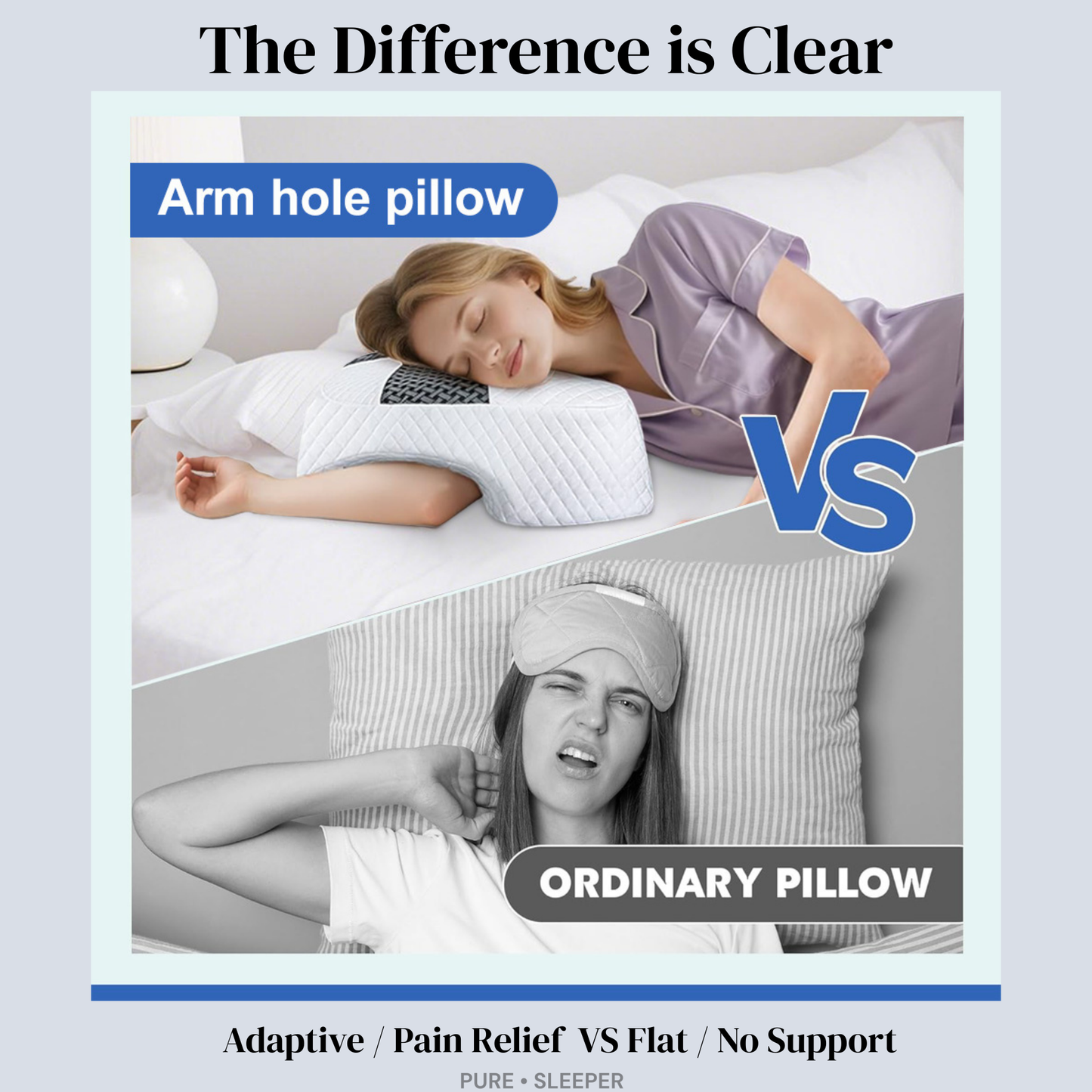 The Arm Relief Pillow - designed for sleepers who wake up sore
